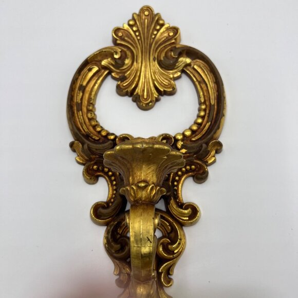 Pair Of Vintage 1970’s Dart Ind. Wall Sconce Cand Holders Gold Hollywood Regency - Picture 7 of 8